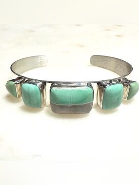 Jay King Green Variscite | Solid Sterling Silver Cuff Bracelet